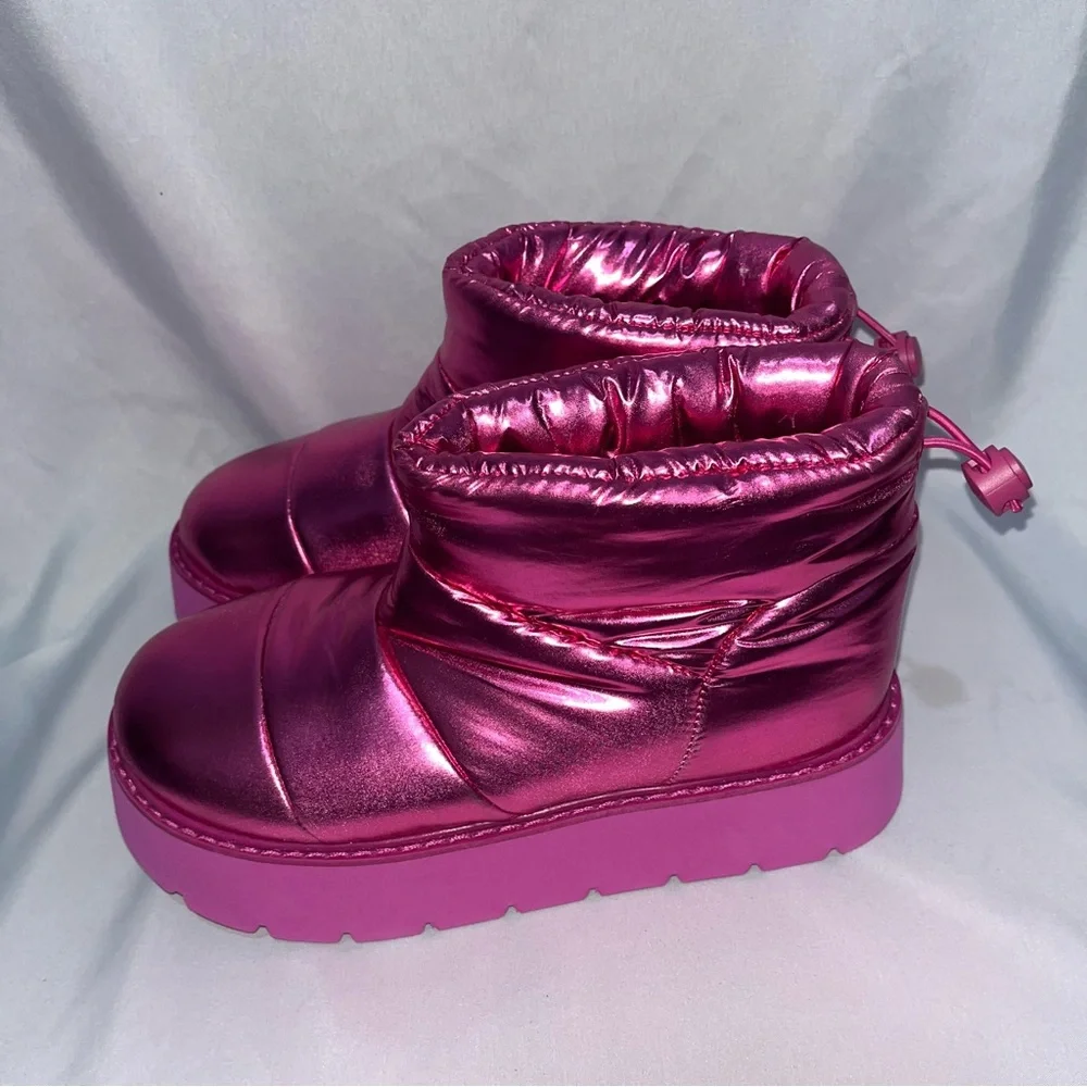 Shiny Pink Women's Winter Boots